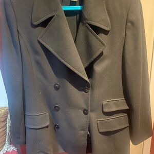 Ellen Tracy Classic Navy Blue Double-Breasted Blazer